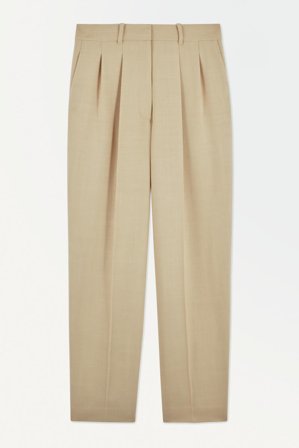 COS Women's The Pleated Tailored Trousers in Beige