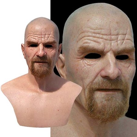 Halloween Breaking Bad Walter White Mask Bald Beard Cos Party