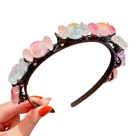 Sød Hårsløjfe med Klips Multifunktionel Prinsesse Hårbånd Farverige Hårtilbehør