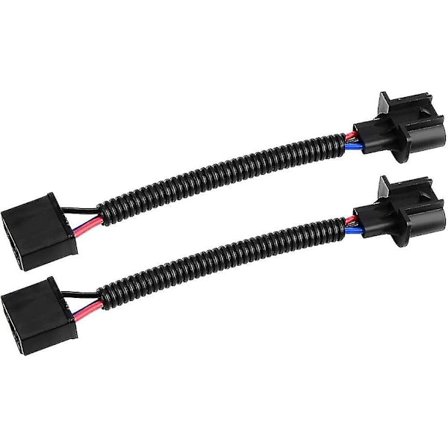 H4 til H13 Adapter, Universal H4 Hunn til H13 Hann Adapter Frontlyskonverteringskabelsett (svart) (2 stk)