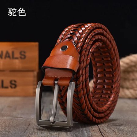 Højkvalitets 4 cm bredt flettet bælte til mænds vævede bælte ægte læder ko remme håndstrikkede designer bælter til jeans