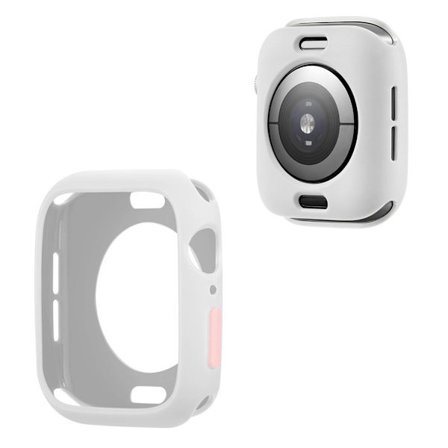 Apple Watch Series 6 / 5 44mm silikonram i godisfärg - Vit / Rosa