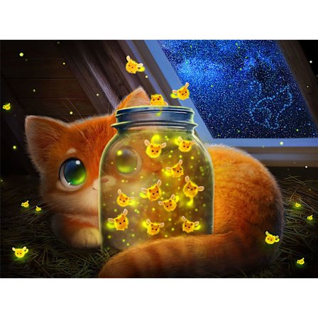 30 x 40 cm, TEGNINGSKATT Diamantmaleri Diamantbroderi Maling