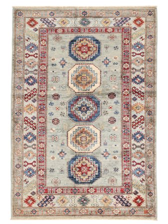 Tecido À Mão Kazak Ariana Tapete 148X213 Lã Castanho/Vermelho Escuro Pequeno