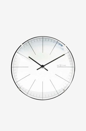 NeXtime - Vægur Big Stripe Mini Dome Diameter 20 cm - Hvid - Vægure og bordure - Fra Homeroom