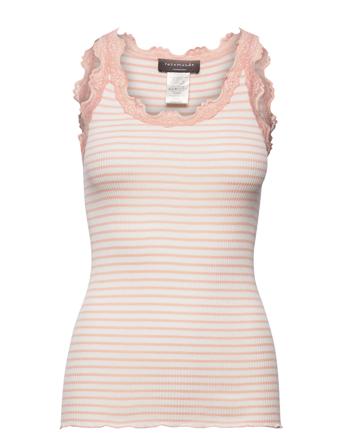 Silk Top W/ Lace Top Ærmeløs Top Multi/mønstret Rosemunde