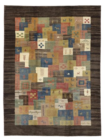 Gabbeh Teppich Moderner Braun/Schwarz (Wolle, Persien/Iran)
