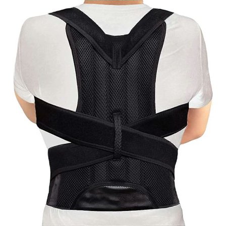 Hållningskorrigerare Justerbart Övre Nedre Ryggstöd Stödbälte för Kropp Nacke Axel Tränare XXXXL