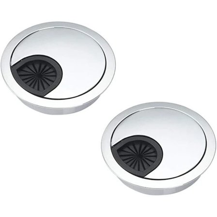 2 stk Rund Forsænket Kabelgennemføring i Zinklegering DXGHC