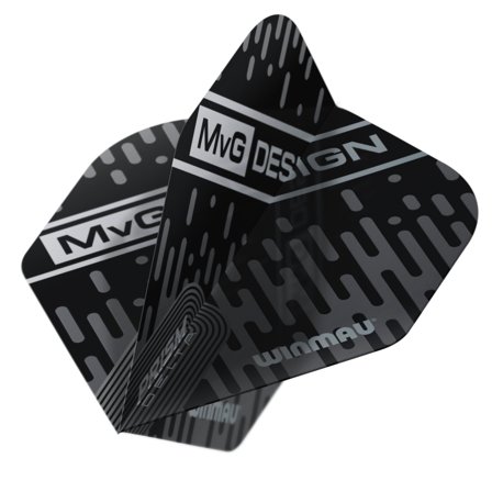 Winmau Darts Flights MvG Design Prism Delta Standard 100 Micron Black Grey 3 Sets 9 Flights Translucent Professional