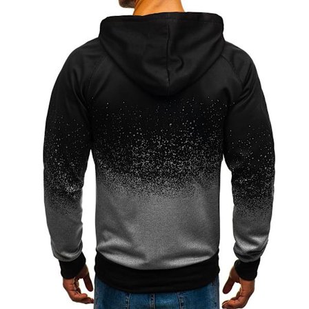 Herre langarmet jakke med glidelås Hoodie Skjorte Topper W