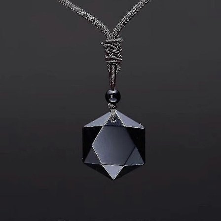 Sort Obsidian Seksstjerners Lykkeamulett Kjærlighet Naturstein Anheng Halskjede Damer Menn Kjærlighet Krystall Anheng Smykker