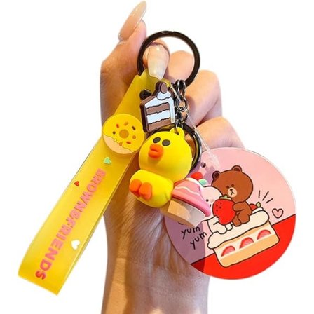 IC Sød Nøglering - Kawaii Dyr Nøgleringe Vedhæng Bilnøglering Rygsæk Charms Gave til Børn Kvinder