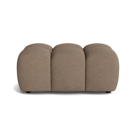Puffy Pouf, 64x95x40cm, Loop Dunkelbeige, moderner Sitzhocker mit Nozag-Federung und weicher Polsterung, elegantes Design für Ihr Zuhause.