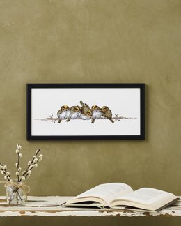 Broderikit Tavla Fågelungar - Permin