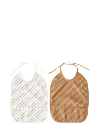Bib Striped - Pack Of 2 Home Meal Time Bibs Sleeveless Bibs Multi/mönstrad OYOY Living Design