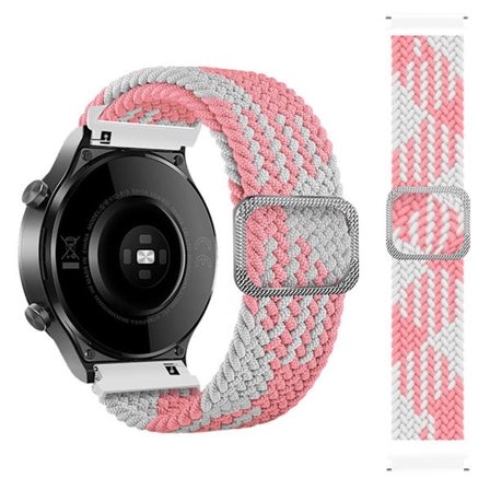20mm Samsung Galaxy Watch Active 2 - 40mm / Watch (42mm) braid pattern watch strap - Pink / White