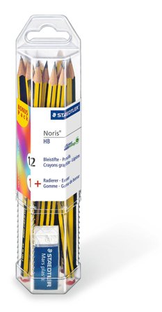 Staedtler Blyant Noris HB + viskelæder (12)