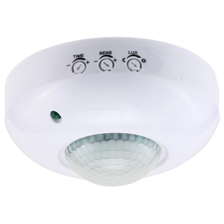 Kattoon asennettava läsnäolotunnistin, 220-240V PIR-liiketunnistinkytkin, erittäin herkkä liiketunnistinvalokytkin, 360° tunnistusalue 6 m.