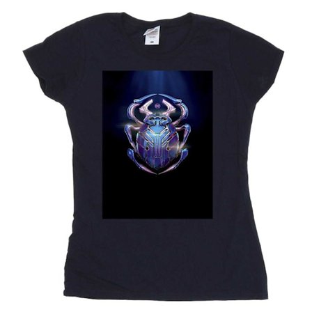 Blue Beetle Dam/Dam Glowing Beetle Bomulls-T-shirt XXL Marinblå