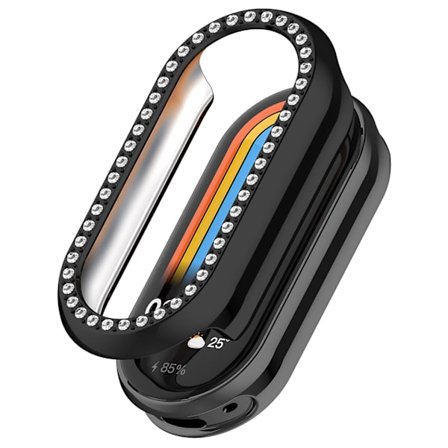 Til Xiaomi Smart Band 8 Rhinestones Dekor Ur Ramme PC Hul Beskyttende Etui