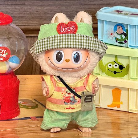 [Kun klær] Sommer 17 cm LabubuBU babyklær LABUBU første generasjon andre generasjon vinyl dukke søte klær dress.