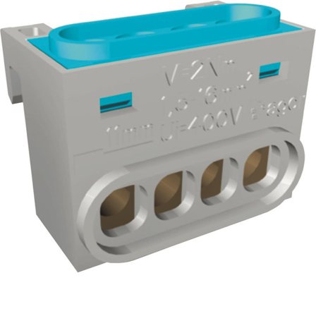 Hager GZ04N Nullklemme blå 4 tilkoblinger, Elfordeling & strømforsyning