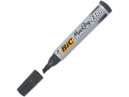 BIC Märkpenna Marking 2300 permanent, mediumkulspets, 3,1–5,3 ,mm linjebredd, svart - Lyreco - Kontorsmaterial - Pennor - Märkpennor - Skuren spets