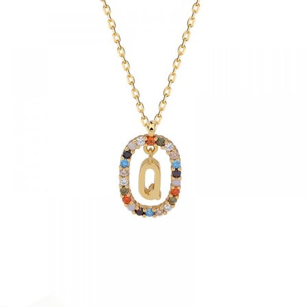 Halsband för kvinnor, flickor guldpläterat bokstavshalsband med bokstav Q smyckesgåva fru årsdag födelsedag
