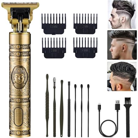 Hiustenleikkurit miehille, ammattimainen hiustenleikkuri T-teräleikkuri Zero Gapped -leikkuri, langaton ladattava parranleikkuri Shaver Hai