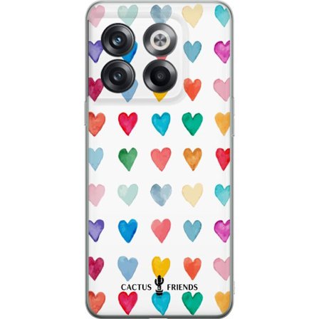 Kompatibelt Mobildeksel til OnePlus OnePlus 10T Cactus and Friends - Watercolor Love Grid