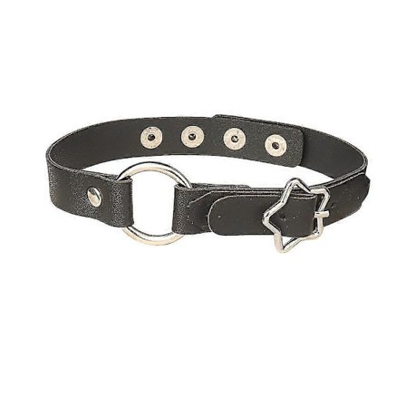 Musta tyylikäs makea ja cool sormus sydän solki nahka kaulus PU nahka choker kaulakoru