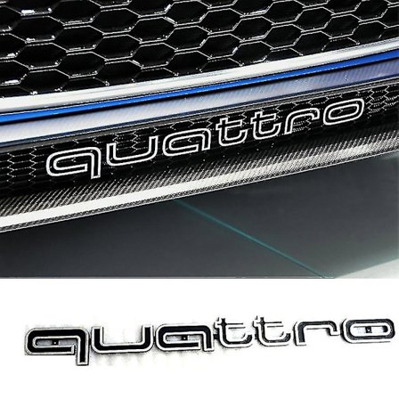 Kul Quattro Logo Badge Emblem Bilklistremerke Front Grill Nedre Trim For Aud-i A6 A7