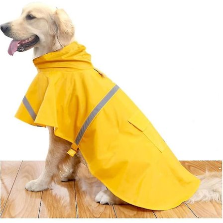 Hund Regnrock Hooded Slicker Poncho för små till stora hundar och valpar Luvtröja med reflekterande remsor Hund Poncho Vattentät jacka (XL storlek)
