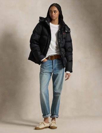 Polo Ralph Lauren Water-Repellent Quilted Down Jacket - Black - XL