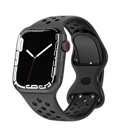 Apple Watch-armband 49 mm 44 mm 45 mm 42 mm 41 mm 38 mm 40 mm silikon sportarmband iwatch 8 SE 7 6 5 Ultra 49 mm svart 38 40 41 mm