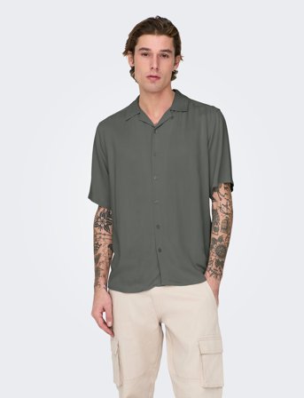 ONLY & SONS Onsdash Life Reg Res Ss 001 Shirt Noos - Grey - XS