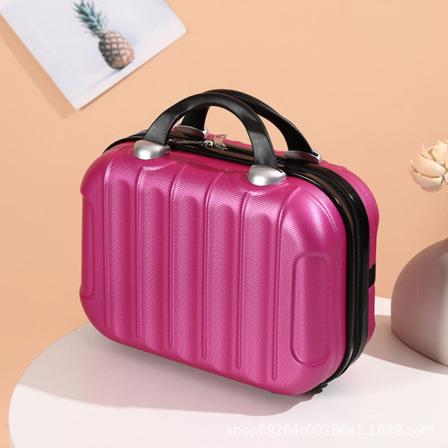 Kvinder dame håndtaske 14-tommer kosmetisk taske bærbar boks mini håndtaske Rose Red [Stripes]]