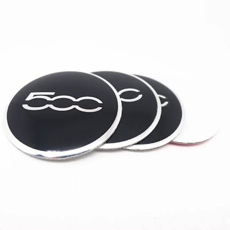 4 stk. 60 mm til FIAT 500 hjulcenter navkapsler bilstyling fælge navdæksel 56 mm badge emblem klistermærker