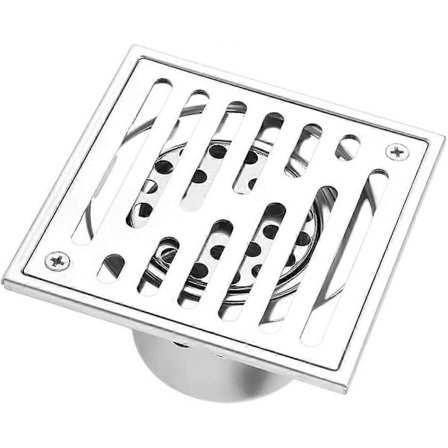 Golvbrunn Rostfritt Stål Anti-lukt Fyrkantig Badrumsavlopp Duschavlopp med Stor Kaliber, 110 * 110mm