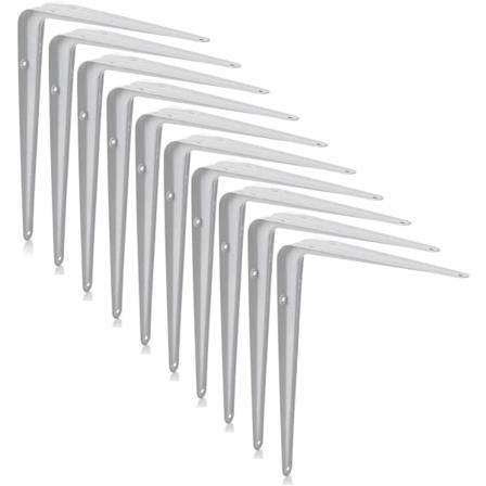 London hyllekonsoller, vegg hyllekonsoller, bokhyllekonsoller, flytende hyllekonsoller, hvit, sett med 10, (6 x 5 tommer)