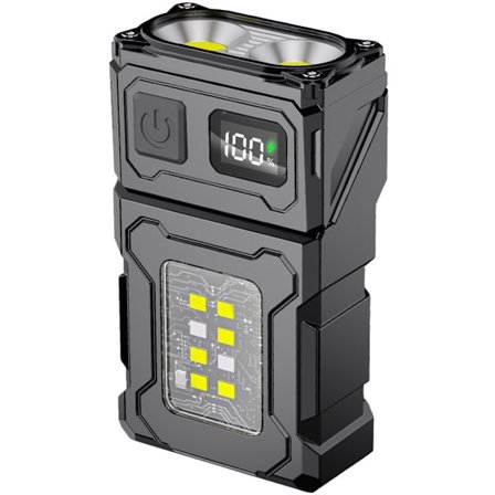 2 stk. LED-lommelykt, oppladbar, 800 lumen mini arbeidslys, liten EDC-lommelykt med bakklips, magnetisk lommelykt, for nødsituasjoner, hundelufting