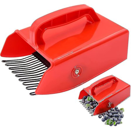 Bärplockare med metallkam och ergonomiskt handtag, för enklare bärplockning