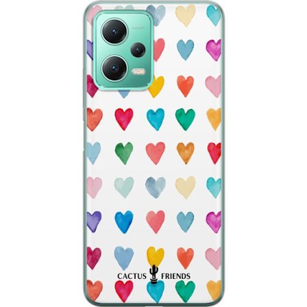 Kompatibelt Mobildeksel til Xiaomi Xiaomi Redmi Note 12 Cactus and Friends - Watercolor Love Grid