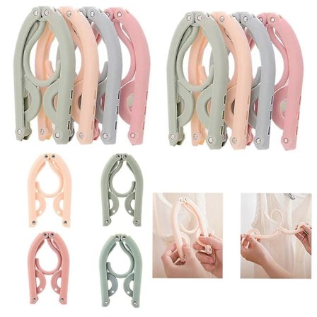 Reisekleshengere, 12 stk. Bærbare Sammenleggbare Kleshengere, Magiske Sammenleggbare Klesstativer Multifunksjonelt Reisetilbehør, 4 Farger (LGL)