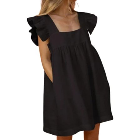 Elegante sommerkjoler til damer med blød fornemmelse Premiummateriale til hjemmekontorbrug Sort