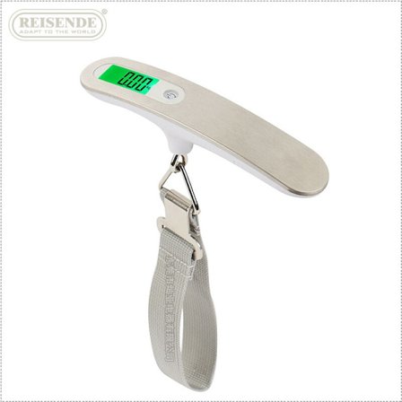 Stor handtagsvåg 50 kg bärbar elektronisk våg bärbar elektronisk bagagevåg 15*3 cm ljusgrå