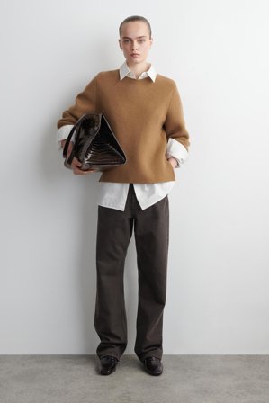 COS Femme Sac Cabas Gallery - Cuir Façon Croco in Marron