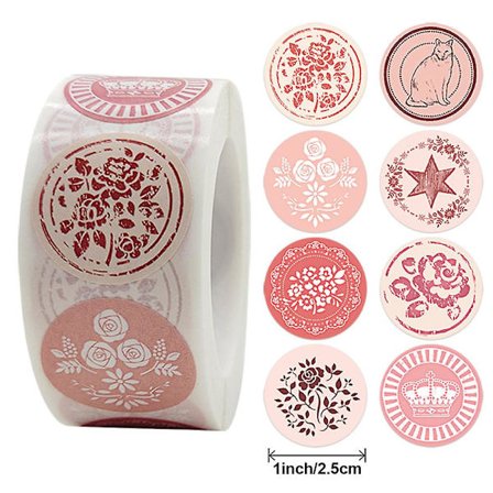 2 st 1 tum 8 sorters design citron klistermärken rulle för kuvert tätningar, fest dekoration