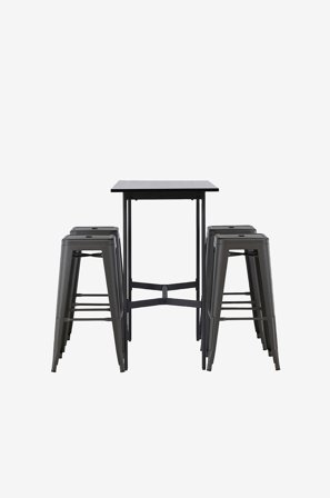 Venture Home - Matgrupp Rax med 4st stolar Tempe - Svart - Matgrupper - Från Homeroom